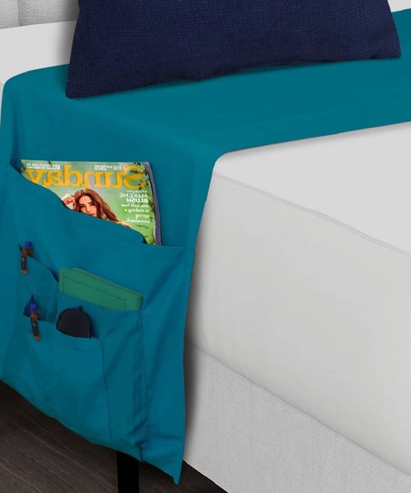bed organizer teal blue