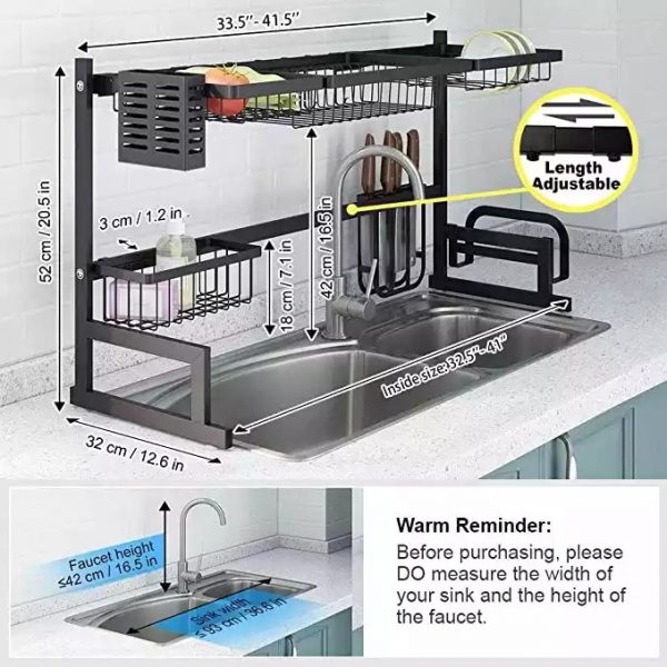Stainless Steel Rustproof Kitchen Rack- 85 CM Large | Royal Homes