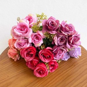 Tulip Velvet Fabric Flowers Bunch