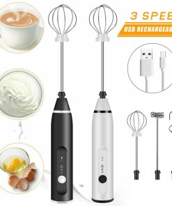 Milk Frother Handheld,USB Rechargeable 3 Speeds Mini Electric Milk Foam Maker Blender Mixer