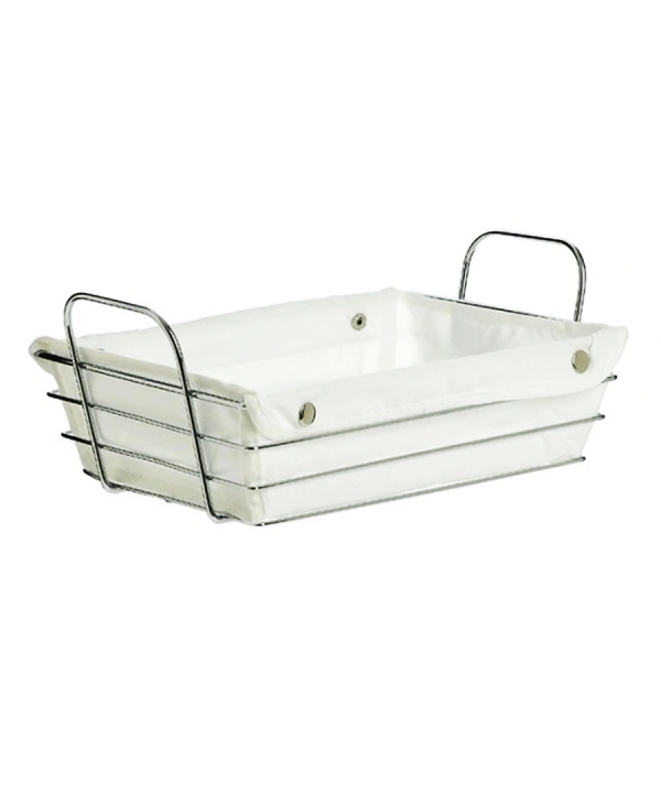 Rectangular Bread Serving Basket Silver