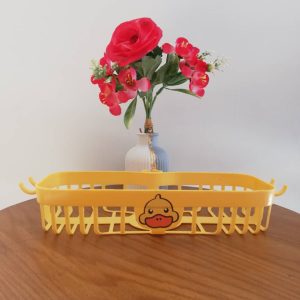 Yellow Duck Plastic Bathroom Kitchen Sink Faucet Hanging Drain Rack Caddy Organizer Over Faucet Sponge, Scrubbers, Soap Holder for Dishwashing Holder for Home Kitchen Bathroom Essential